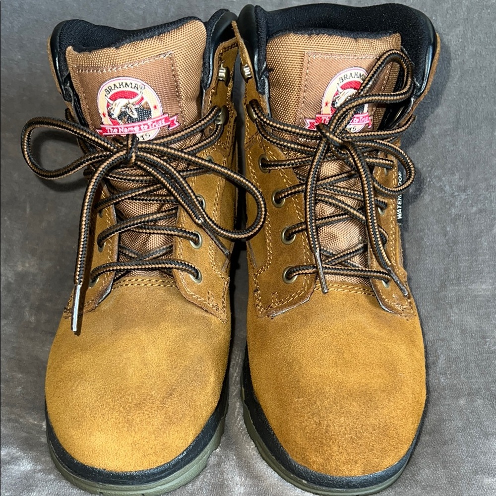 Brahma Tan and Black Combat Women Boots with‎ Sturdy Rubber Sole size 9